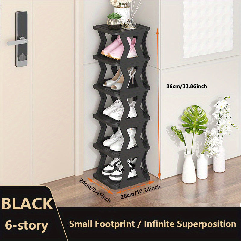 Narrow Standing Plastic Shoe Rack with 1 Layer