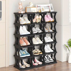 Narrow Standing Plastic Shoe Rack with 1 Layer