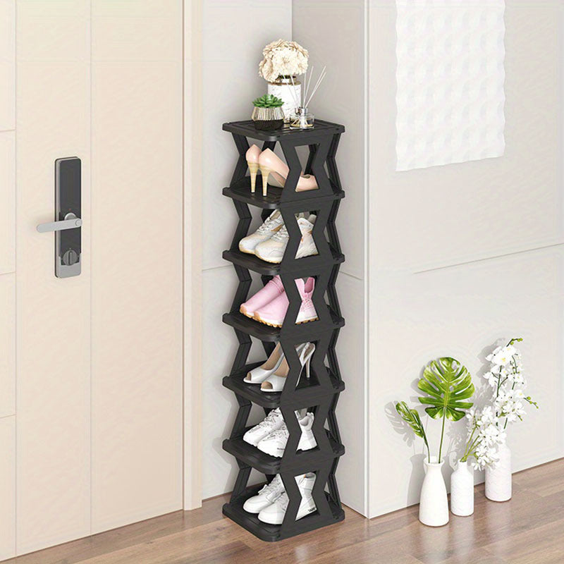 Narrow Standing Plastic Shoe Rack with 1 Layer