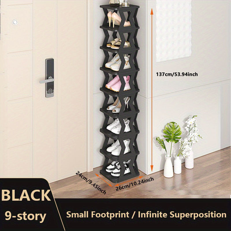 Narrow Standing Plastic Shoe Rack with 1 Layer