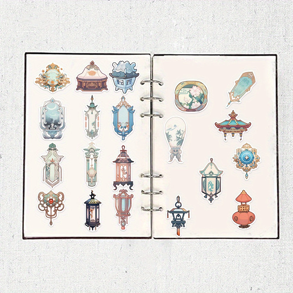 50pcs Lantern Chinese Palace Vinyl Stickers for Guitar Skateboard