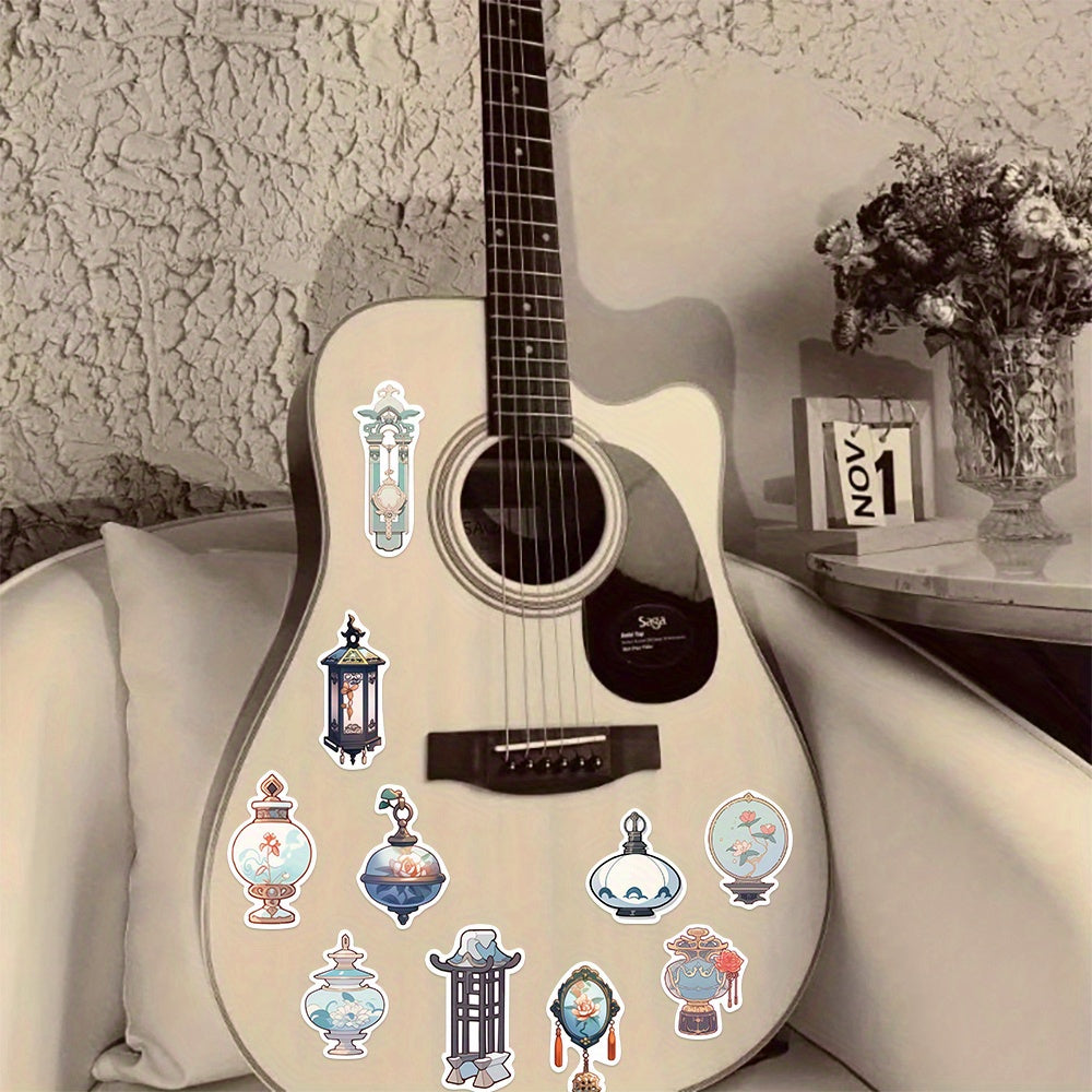 50pcs Lantern Chinese Palace Vinyl Stickers for Guitar Skateboard