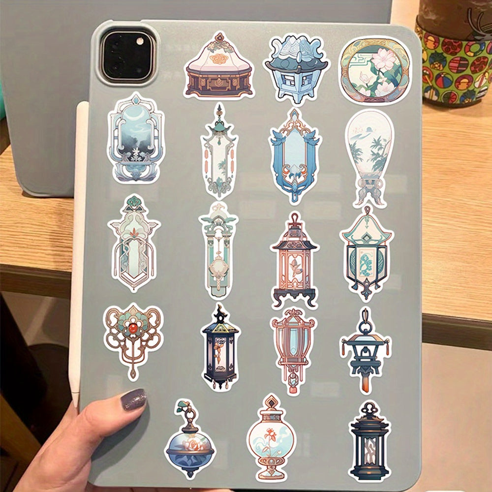 50pcs Lantern Chinese Palace Vinyl Stickers for Guitar Skateboard