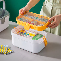 Large Capacity Medicine Box Plastic Storage Double Layer Portable