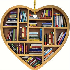 Heart Bookshelf Pendant Hanging Acrylic Ornament