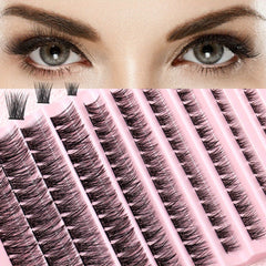 140pcs 8-14mm D Curl Cluster Lash Extensions Soft & Natural False Eyelashes