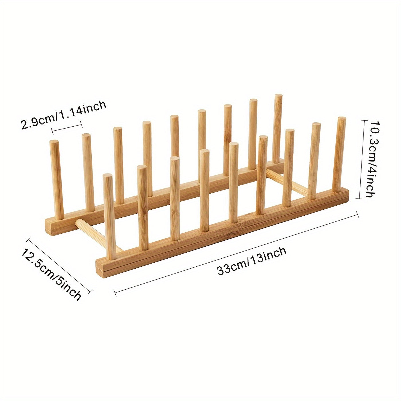 Bamboo Wood Dish Plate Bowl Holder Tableware Drainer Storage Rack
