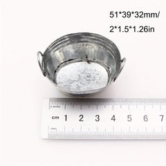 Dollhouse Mini Iron Bucket Laundry Basin Succulent Flower Pot