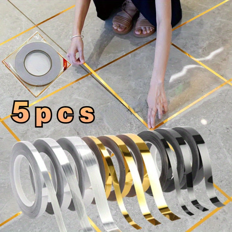 5pcs 3D Wallpaper Sticker Wall Sticker Home Decoration Golden Tile Sticker