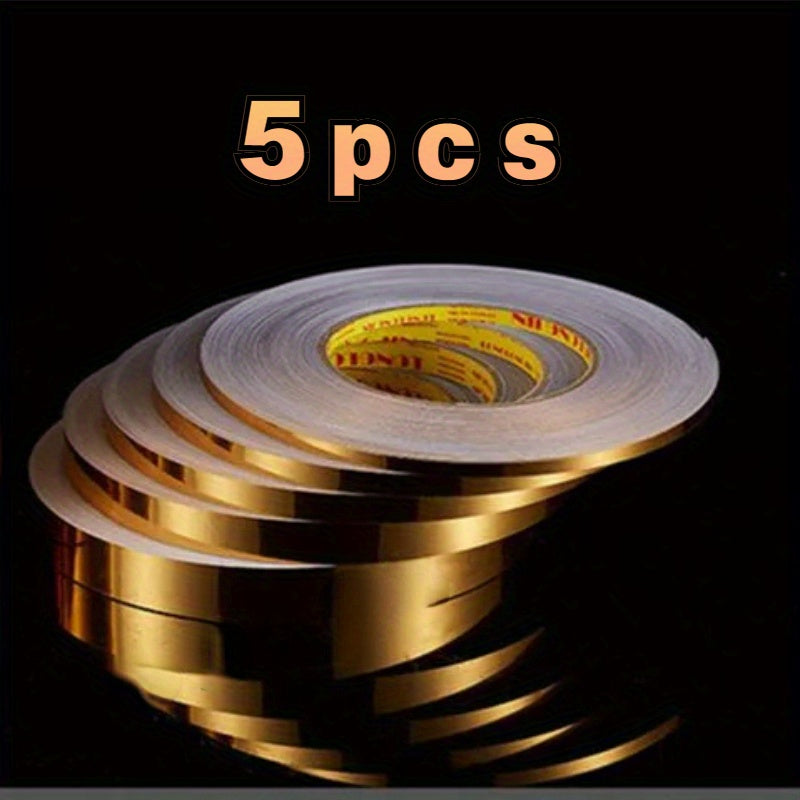 5pcs 3D Wallpaper Sticker Wall Sticker Home Decoration Golden Tile Sticker