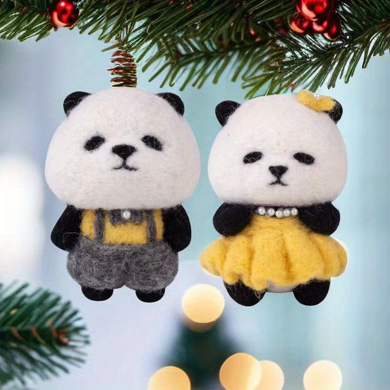 Wool Needle Felting Kit for Beginners - DIY Panda Needle Felting Kits