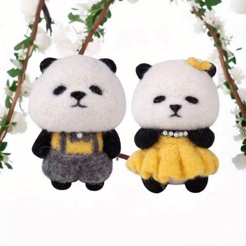 Wool Needle Felting Kit for Beginners - DIY Panda Needle Felting Kits