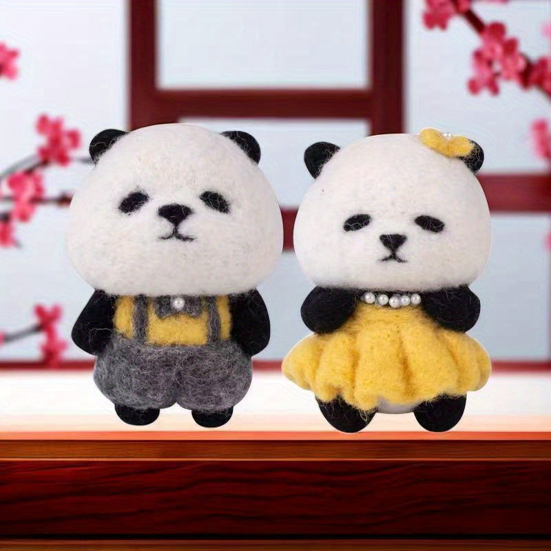 Wool Needle Felting Kit for Beginners - DIY Panda Needle Felting Kits