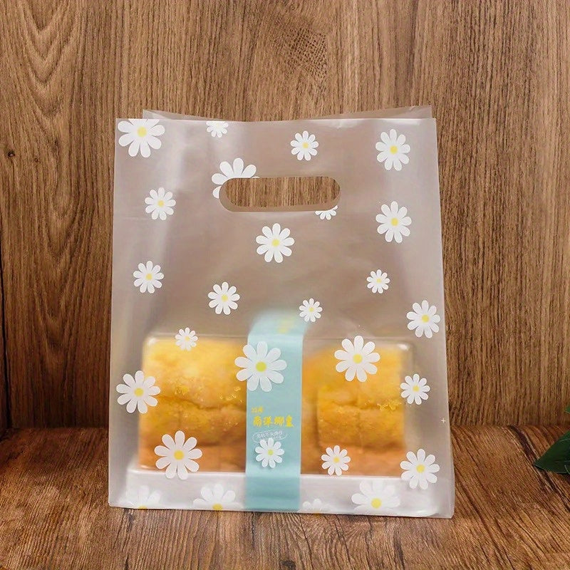 50pcs Die Cut Plastic Merchandise Shopping Bags With Handle Gift Bag