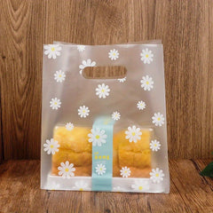 50pcs Die Cut Plastic Merchandise Shopping Bags With Handle Gift Bag