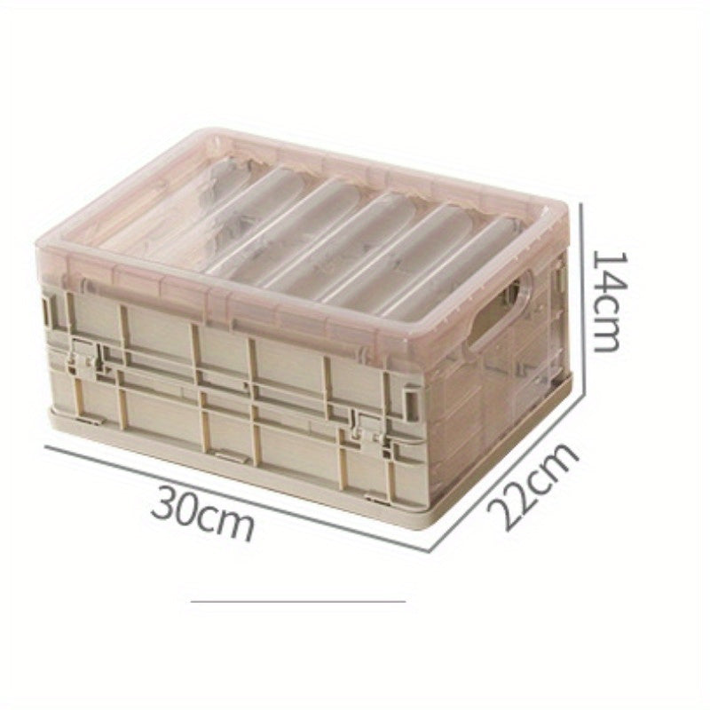 1pc Folding Storage Box Plastic Transparent Storage Cosmetics Clothes Organizing