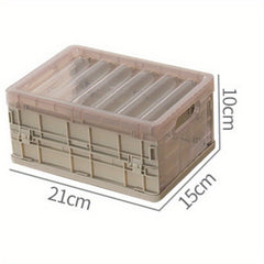 1pc Folding Storage Box Plastic Transparent Storage Cosmetics Clothes Organizing