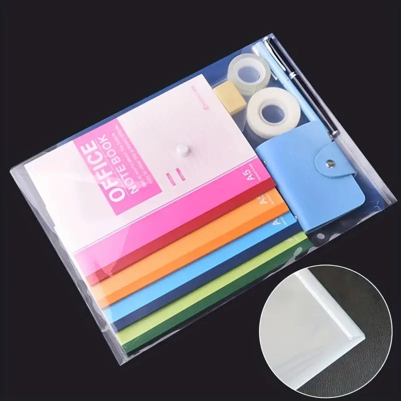 20 A4 Transparent File Bags Office Stationery Data Storage