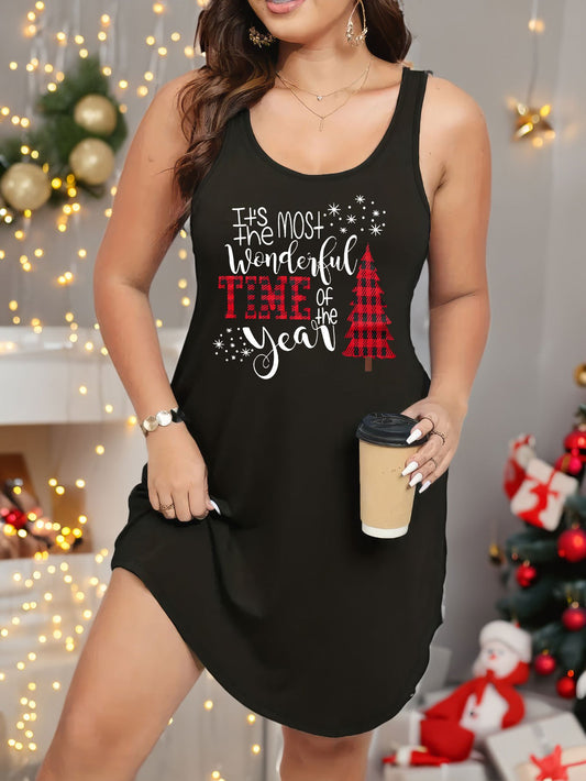  Plaid Christmas Tree & Slogan Print Long Sleeve T-shirt