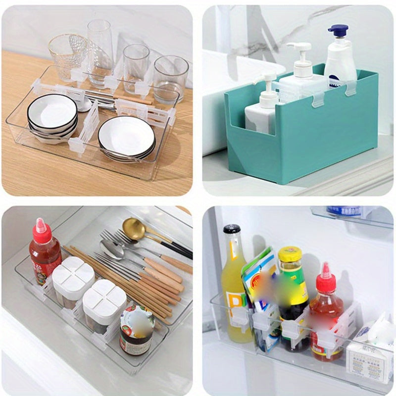 4pcs Fridge Dividing Clips Telescopic Partition Divider