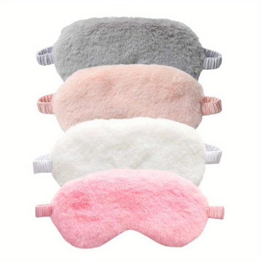 2pcs Plush Sleep Eye Mask Soft Blindfold Travel Nap Rest Yoga Meditation