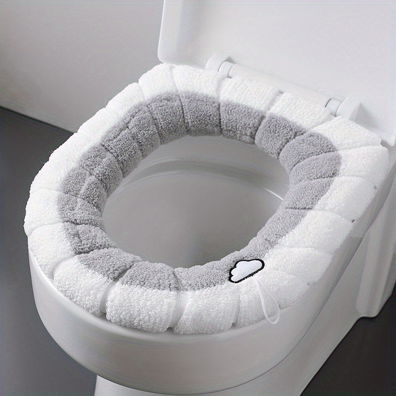 Winter Toilet Seat Cushion Plush Thickened O Type Cover for Patient