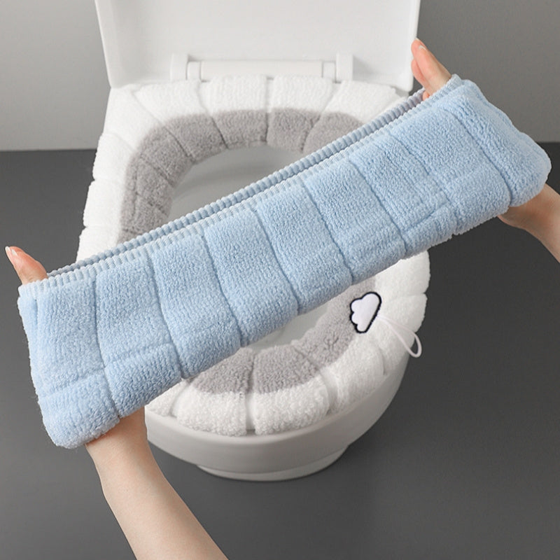 Winter Toilet Seat Cushion Plush Thickened O Type Cover for Patient