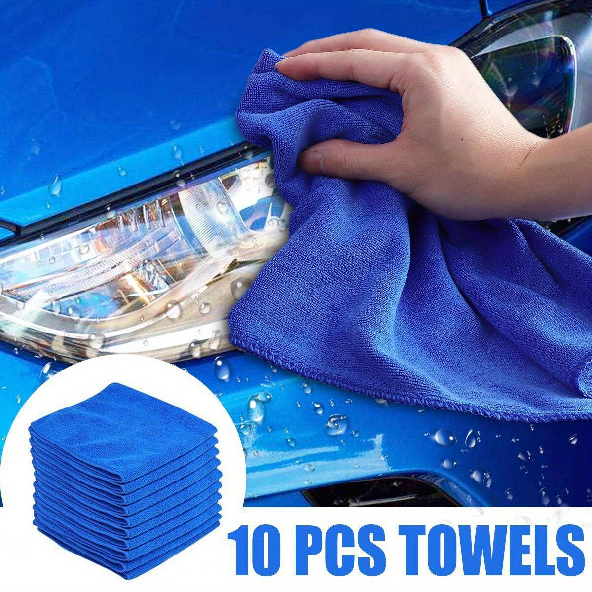 10pcs Microfiber Car Cleaning Towel for Automobile Motorcycle Washing