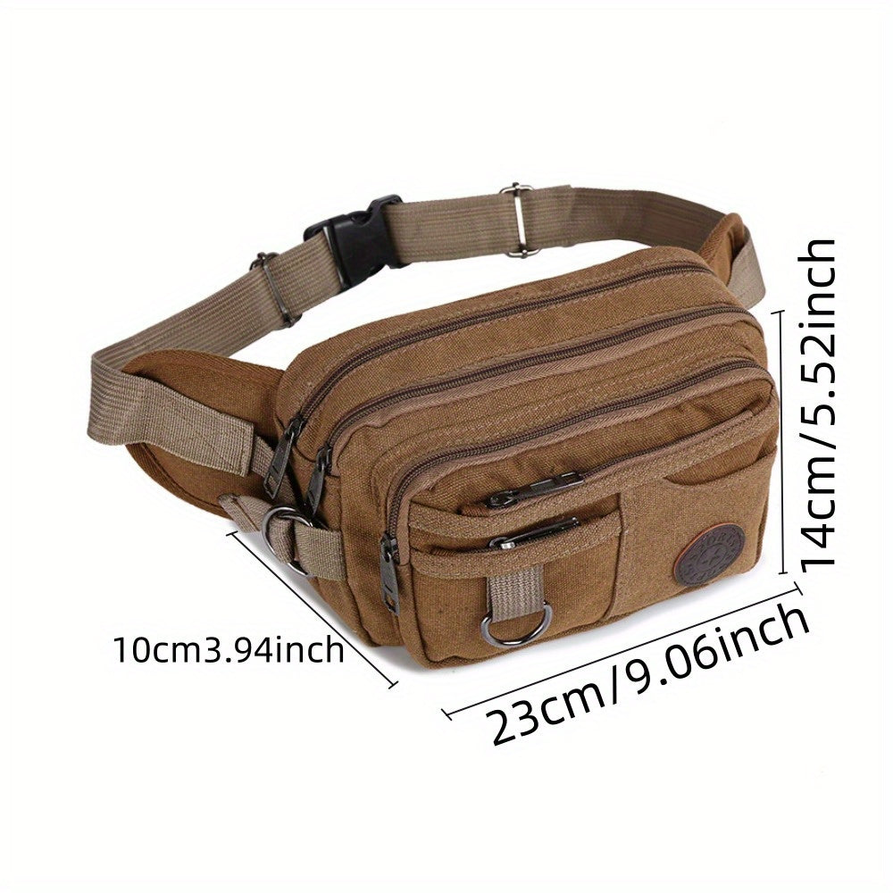 Canvas Waist Bag Mobile Phone Fanny Pack for Outdoor Sports