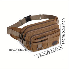Canvas Waist Bag Mobile Phone Fanny Pack for Outdoor Sports