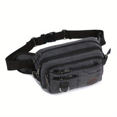 Canvas Waist Bag Mobile Phone Fanny Pack for Outdoor Sports