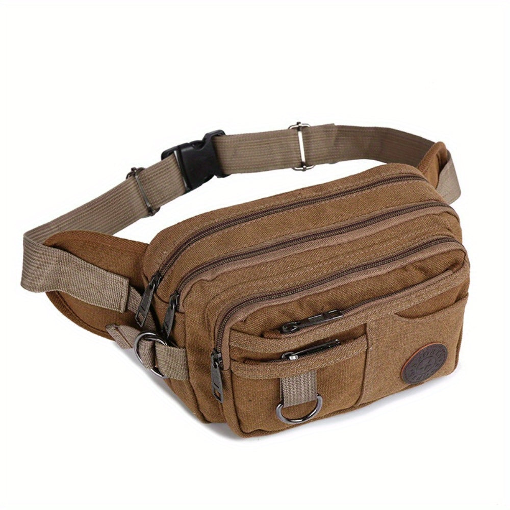 Canvas Waist Bag Mobile Phone Fanny Pack for Outdoor Sports