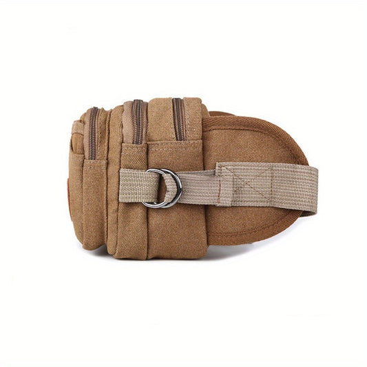 Canvas Waist Bag Mobile Phone Fanny Pack for Outdoor Sports