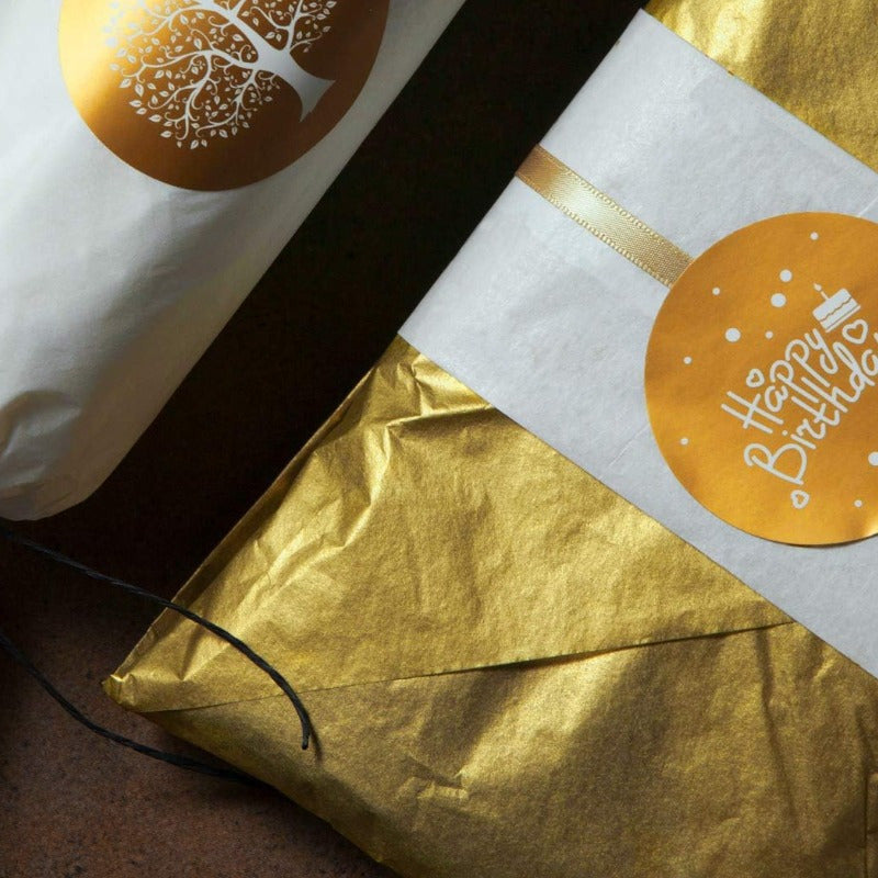 Golden Gift Wrapping Paper for DIY Crafts - 50 Sheets