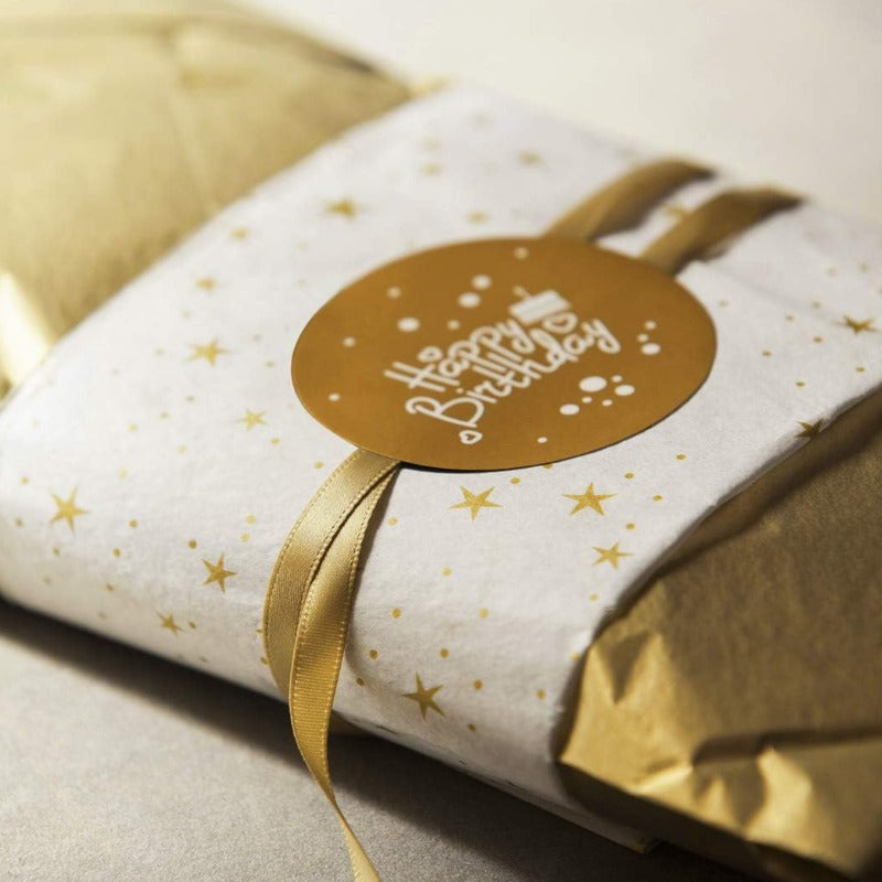 Golden Gift Wrapping Paper for DIY Crafts - 50 Sheets
