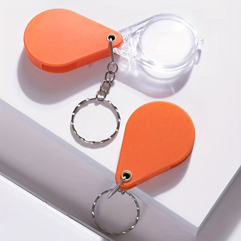 Portable Folding Magnifying Glass Keychain for Outdoor Camping