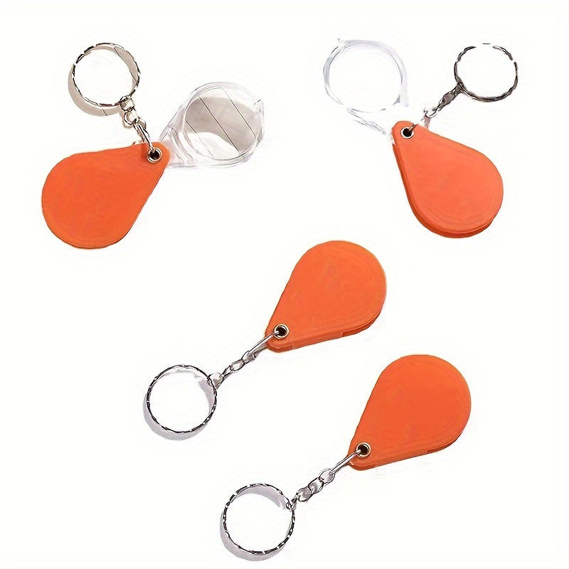 Portable Folding Magnifying Glass Keychain for Outdoor Camping