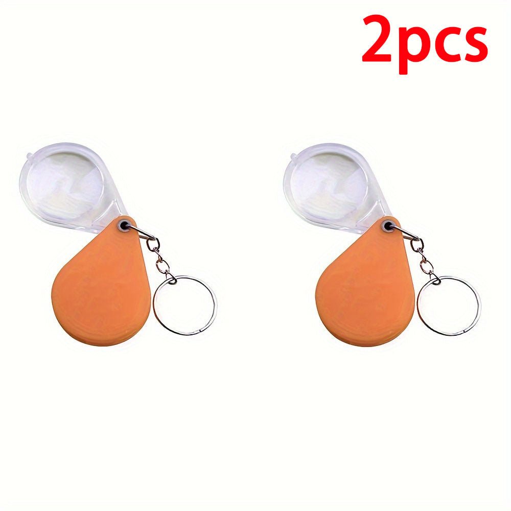 Portable Folding Magnifying Glass Keychain for Outdoor Camping