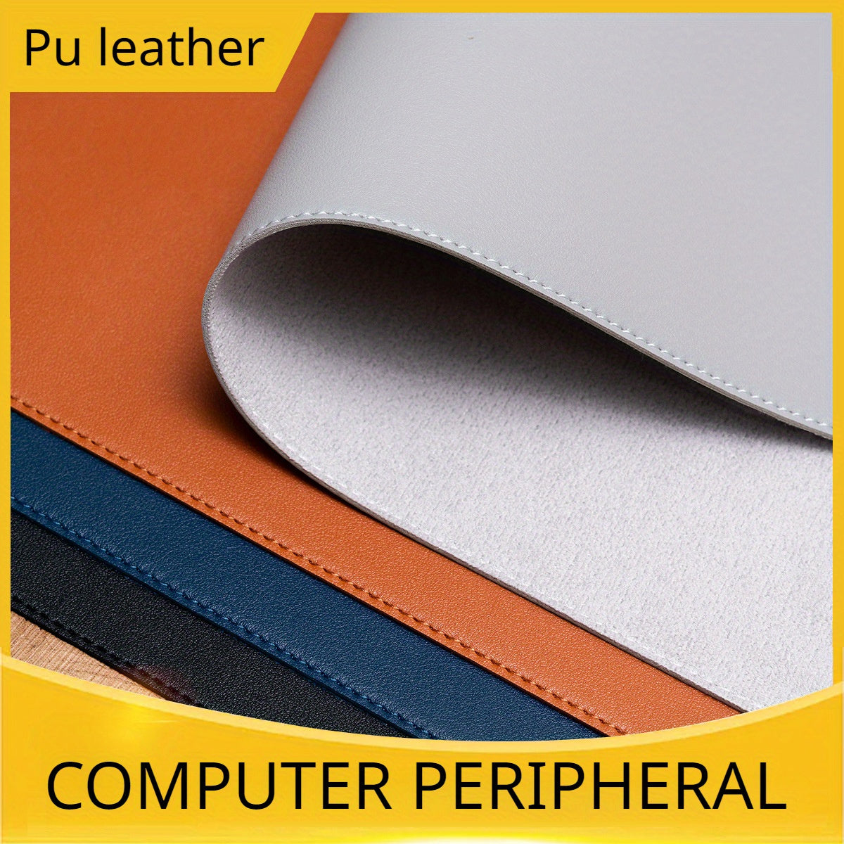 Oversized Faux Leather Mouse Pad for Office