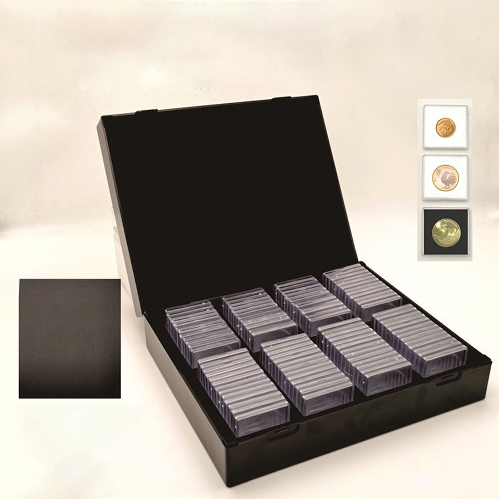100pcs Small Square Box Coin Coin Adjustable Inner Ring Square Box 30mm