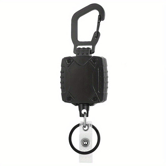 Heavy Duty Transparent Card Holder Keychain Buckle Outdoor Camping Fishing