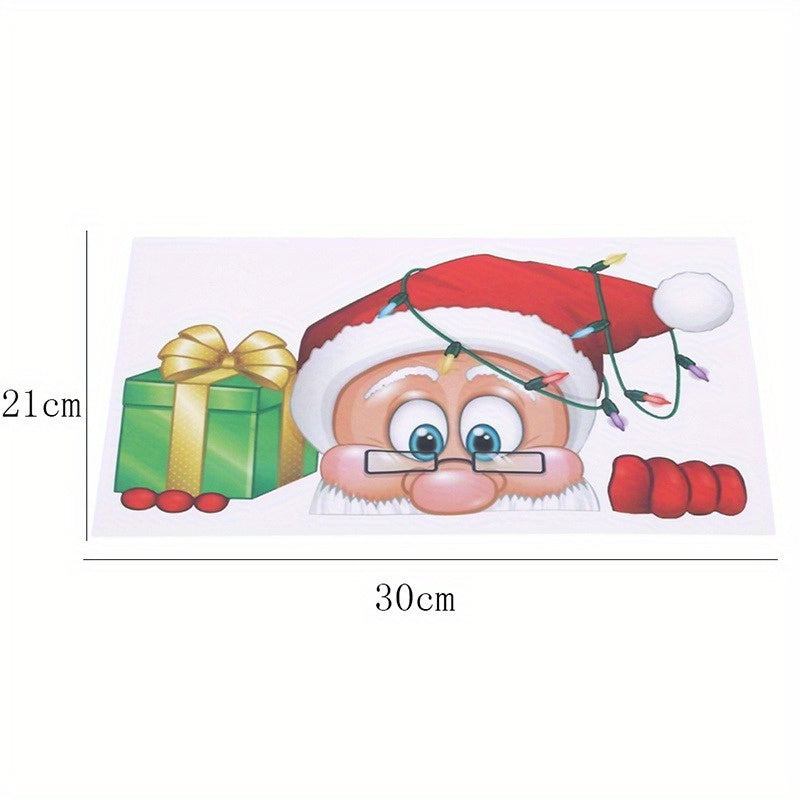 Santa Claus Elk Shop Hotel Christmas Window Glass Sticker