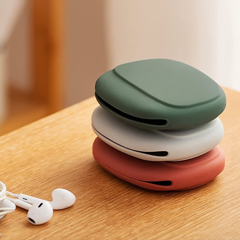 Silicone Earphone Cable Organizer Data Cable Storage Case Mini Key Box
