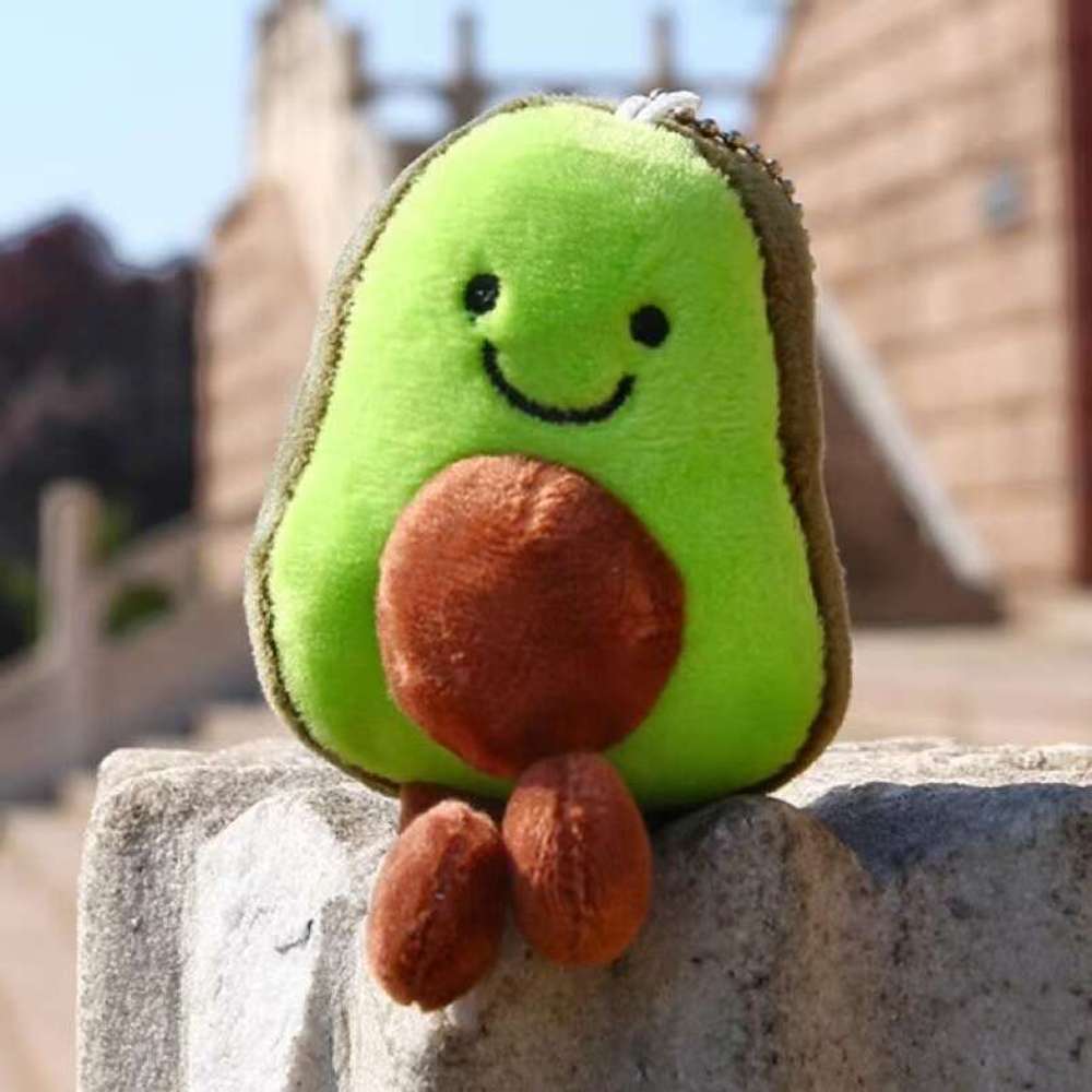 Avocado Pendant Keychain Plush Toy Mini Doll Trinket Jewelry