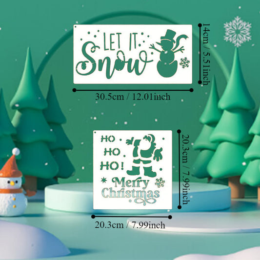 8 Sheets Christmas Painting Decoration Spray Hollow Template