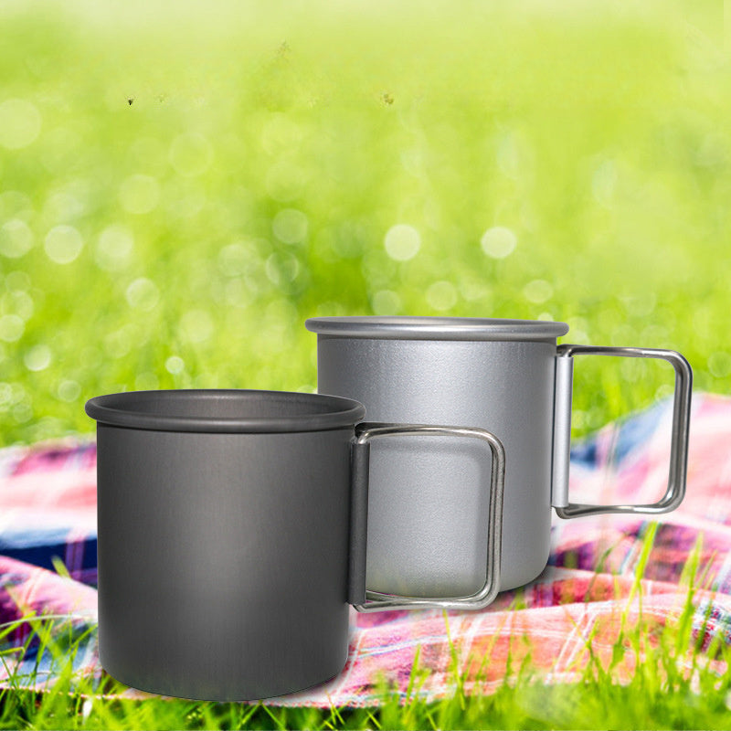 Portable Folding Aluminum Cup 300ml for Camping Picnic