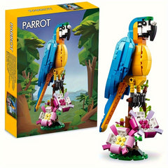 Rose Flower Parrot Building Blocks Set Animal Play Toy Xmas Gift