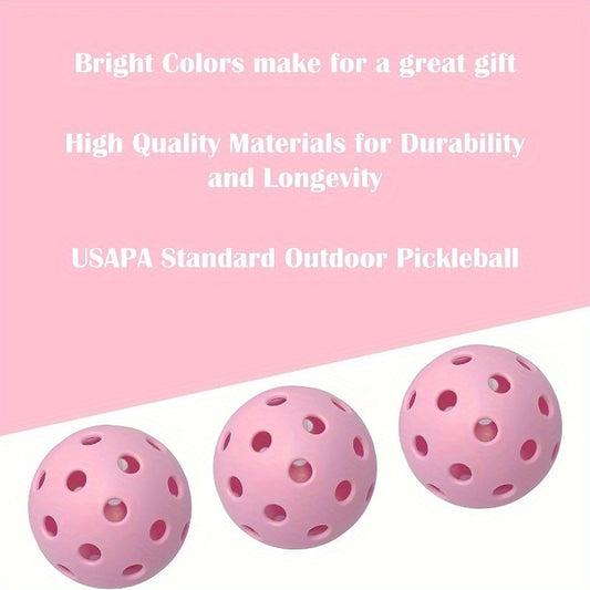 4pcs Durable Outdoor Pickleball 40 Hole Pickleball For Outdoor Play