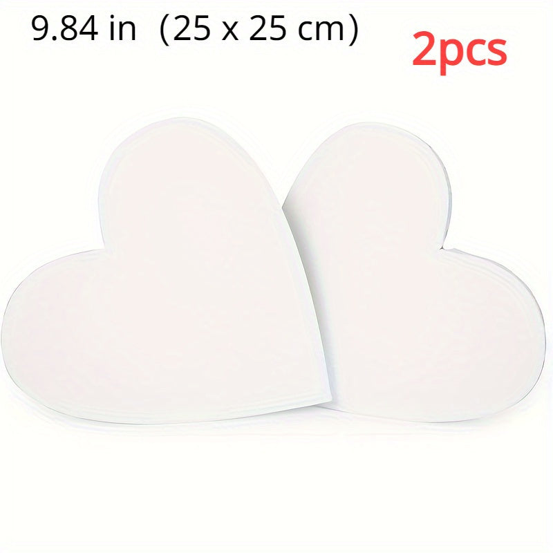 2pcs Heart Shaped Painting Canvas Frames for Artists - Various Sizes Available