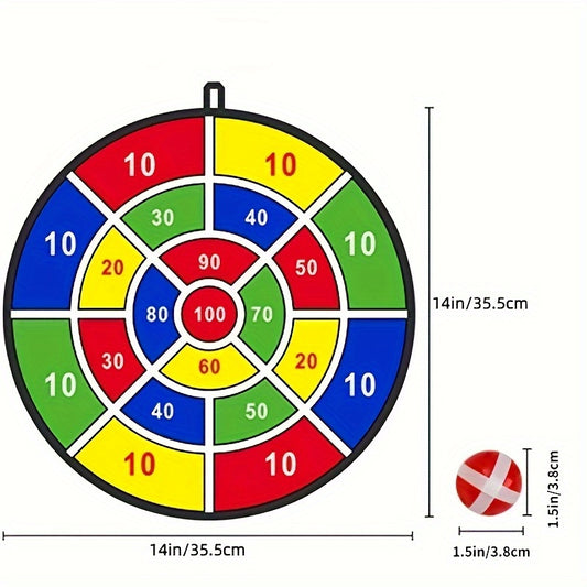 Kids Dart Board Set with 12 Sticky Balls - Indoor Outdoor Party Games